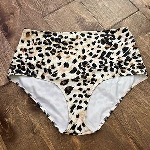 Aerie Leopard Print High Waist Swim Bottom